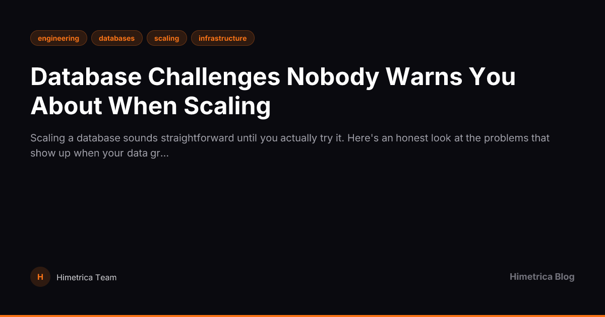 Database Challenges Nobody Warns You About When Scaling | Himetrica